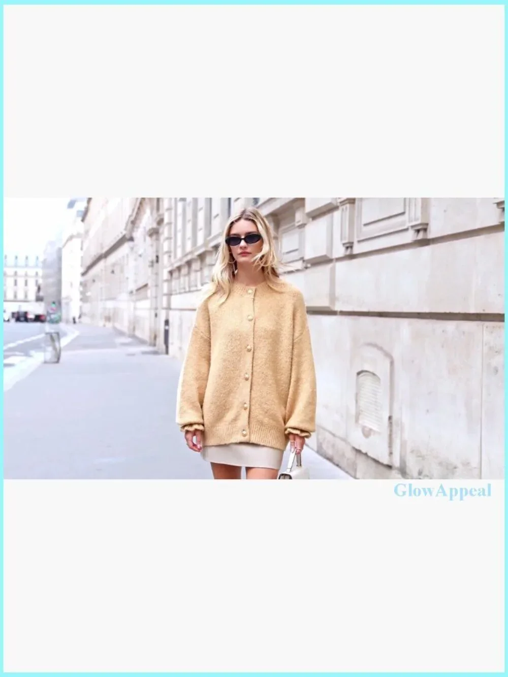 Cropped Cardigan Chunky Knit Ruffle Sleeves Button Down Oversized Fall - Picture 7 of 7